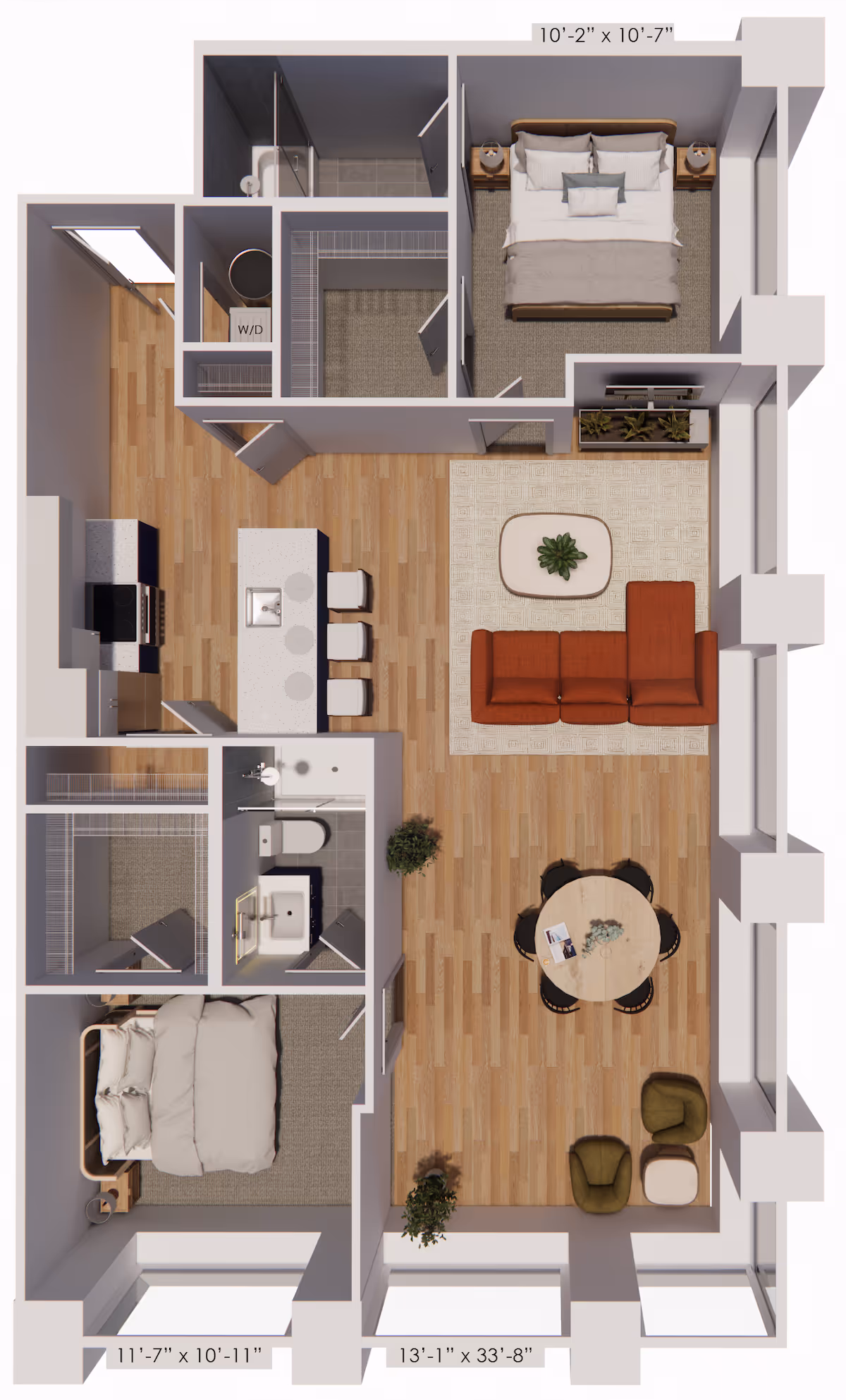 2 Bedroom (B1) layout