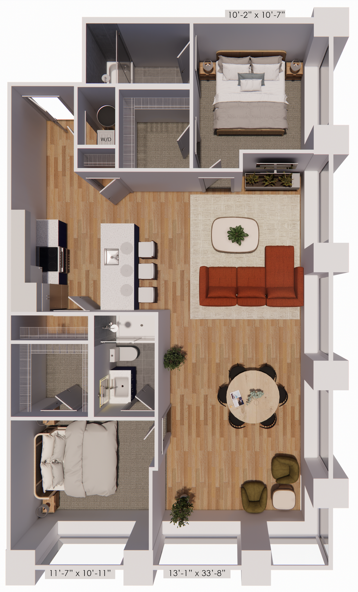 2 Bedroom (B1) layout