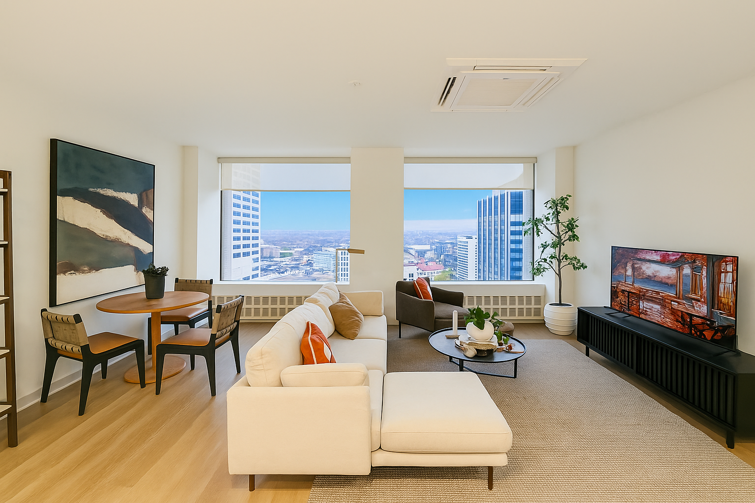 Luxurious 1 Bedroom Living Room with Skyline Views