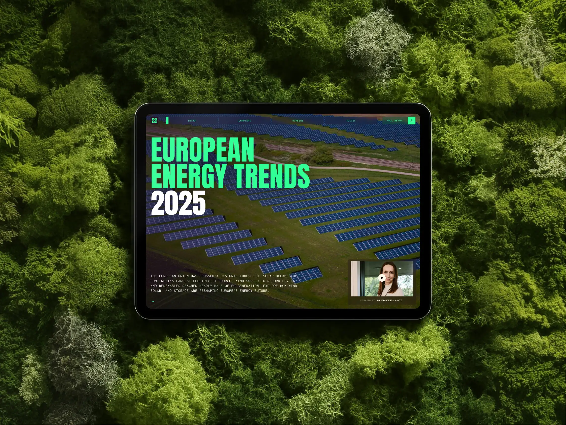 Report cover on a tablet