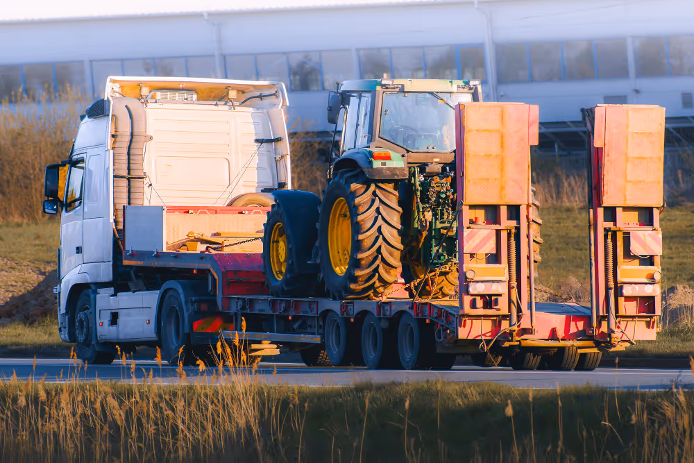 imagine cu un tractor pe camp