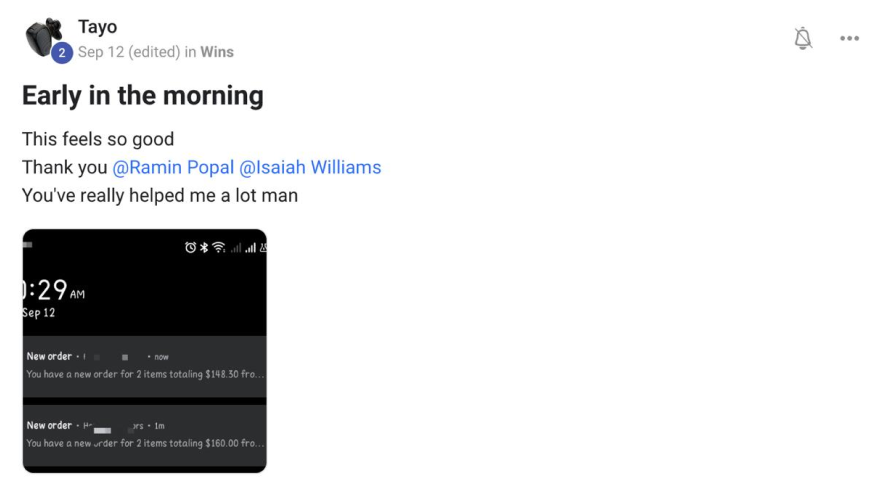 Workshop testimonial