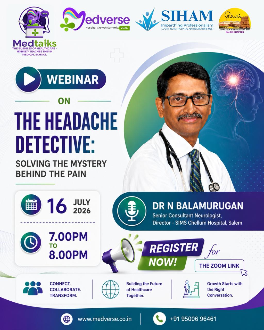 MedTalks webinar poster — 16 July 2026