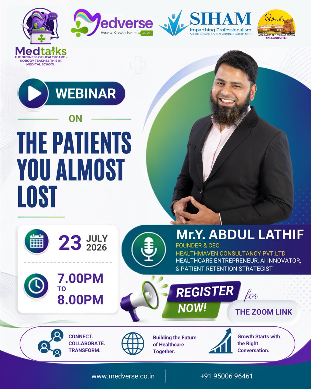MedTalks webinar poster — 23 July 2026