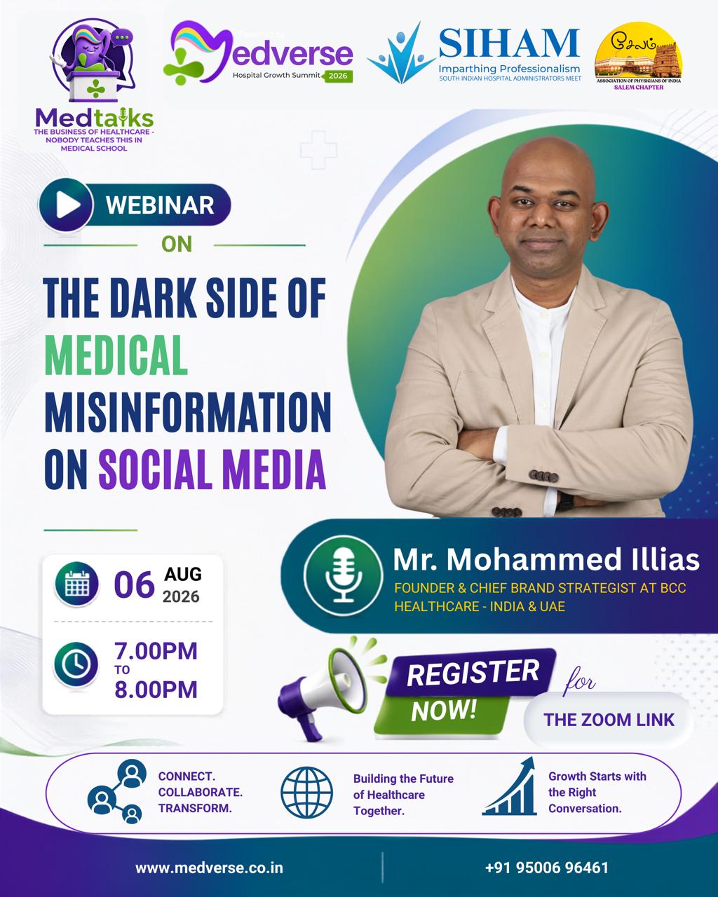 MedTalks webinar poster — 6 August 2026