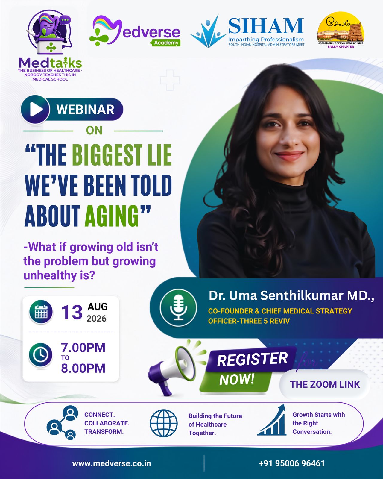 MedTalks webinar poster — 13 August 2026