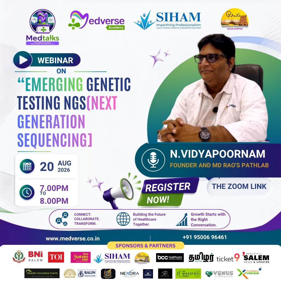 MedTalks webinar poster — 20 August 2026