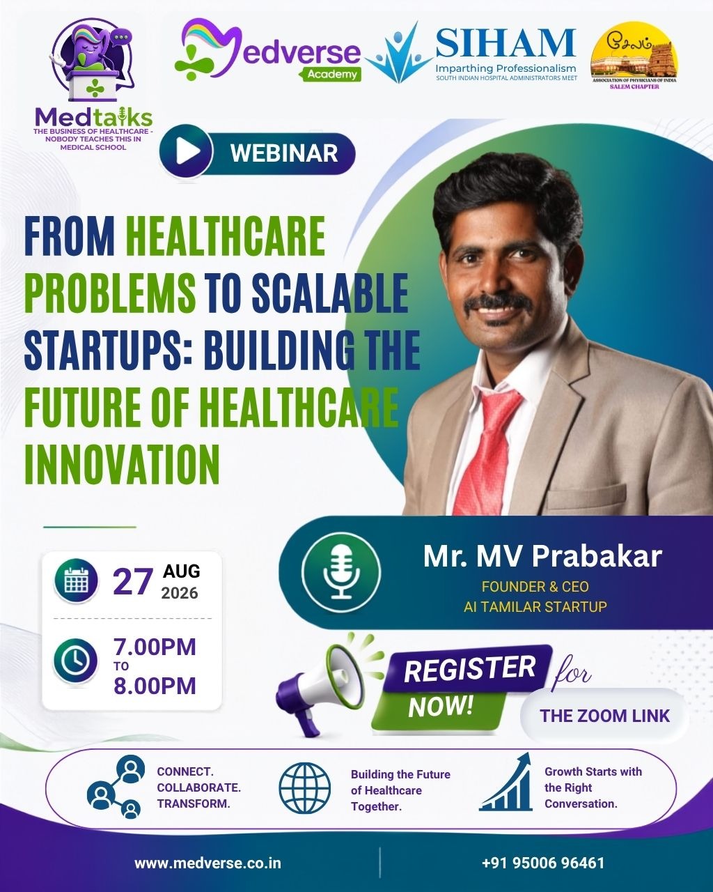 MedTalks webinar poster — 27 August 2026