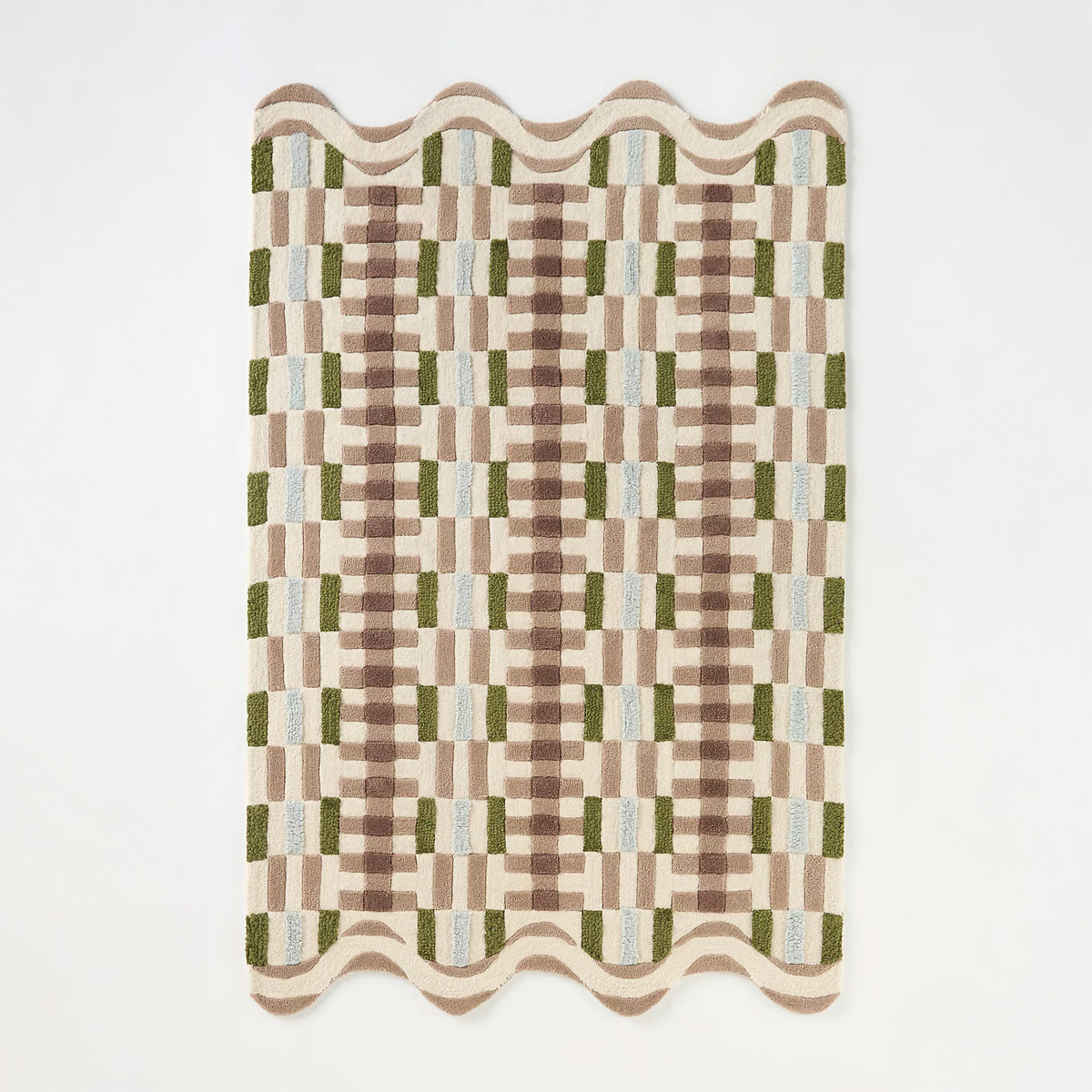 Tufted Wool Geometric Scallop