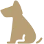 An icon of a dog sitting straight up.