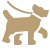 An icon of a dog being walked by a leash.