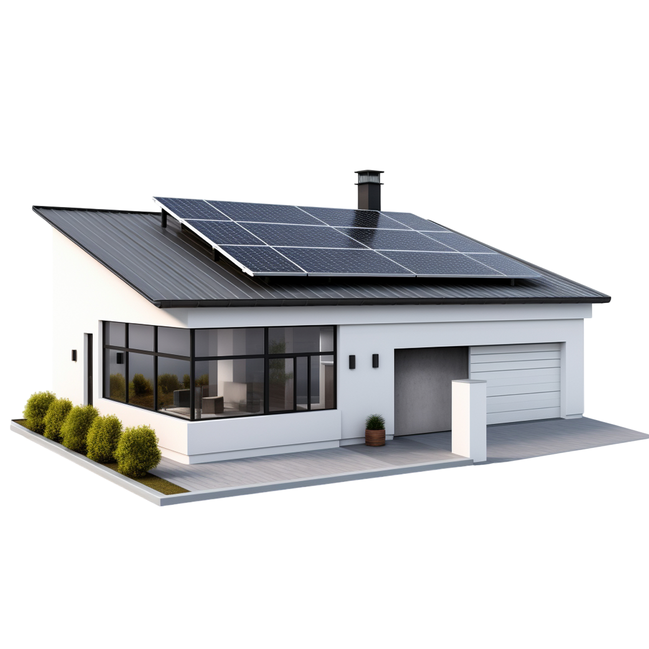 3D Generated House with Solar Panels