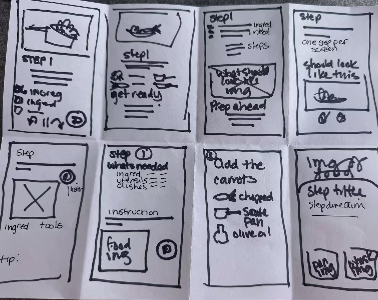 Hand drawn quick sketches