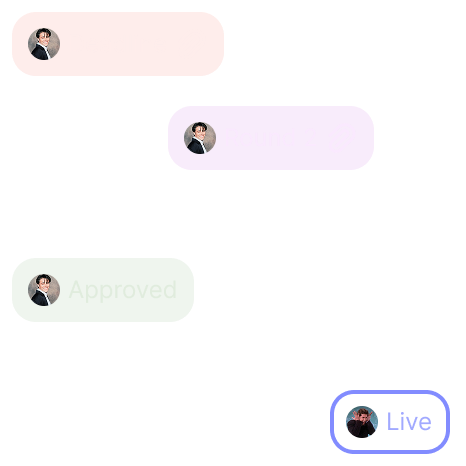 Floating UI elements of the Emily software