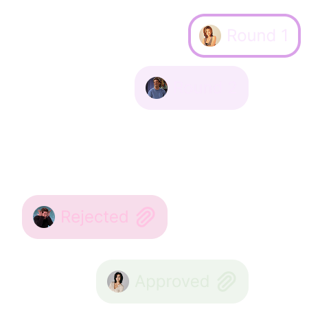 Floating UI elements of the Emily software
