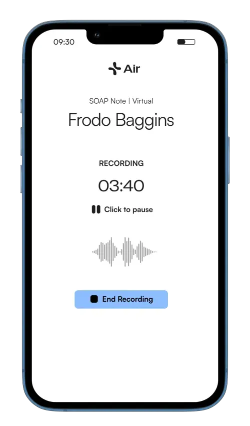 Air app on a mobile