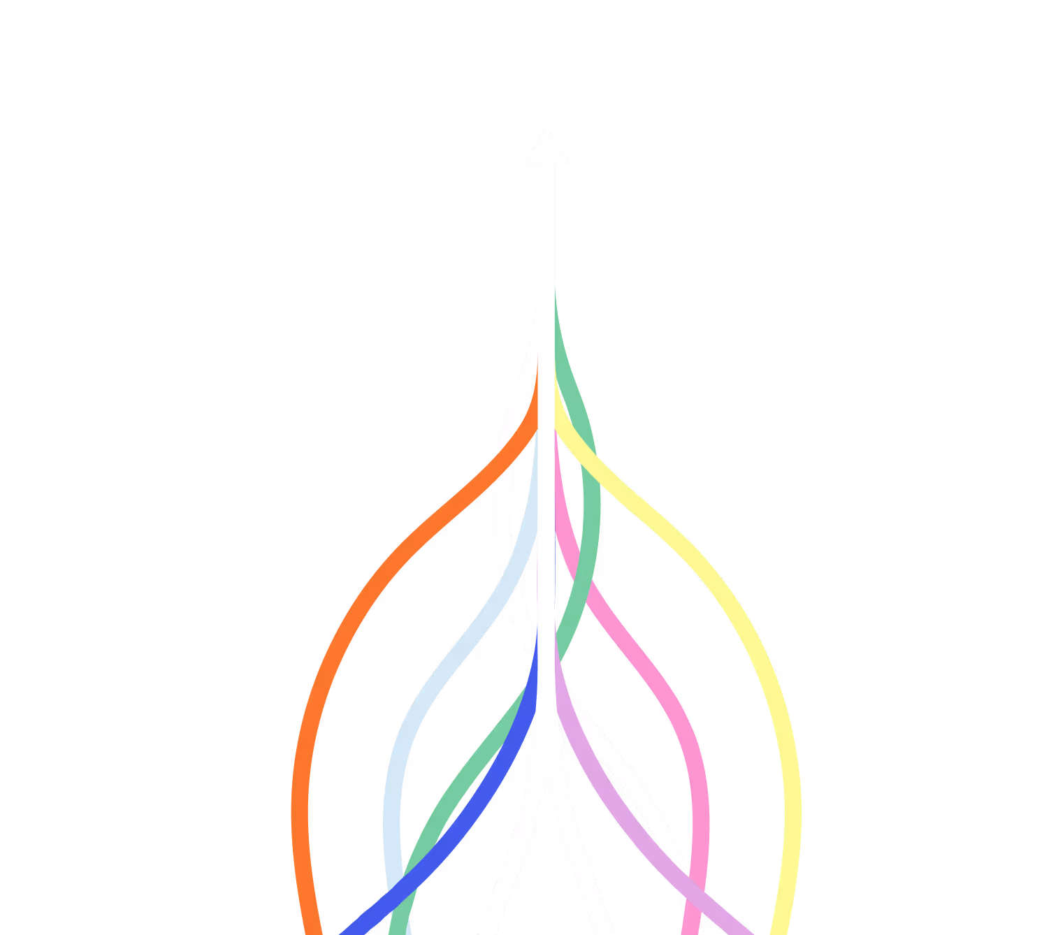 Abstract lines converging upward into a single arrow.