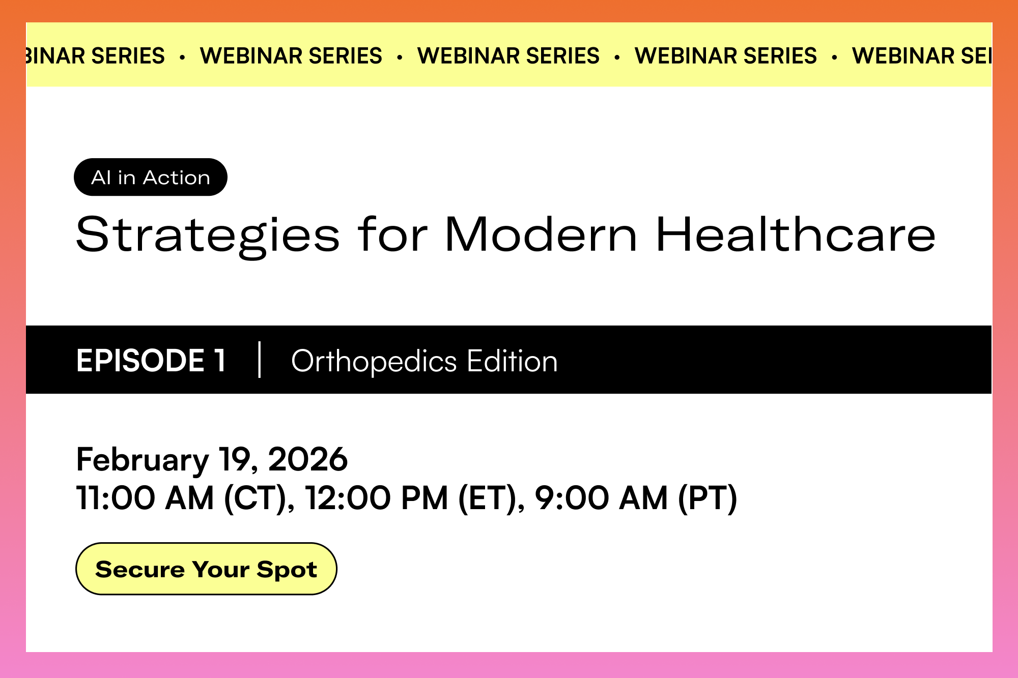 AI in Action: Strategies for Modern Healthcare - Orthopedics Edition