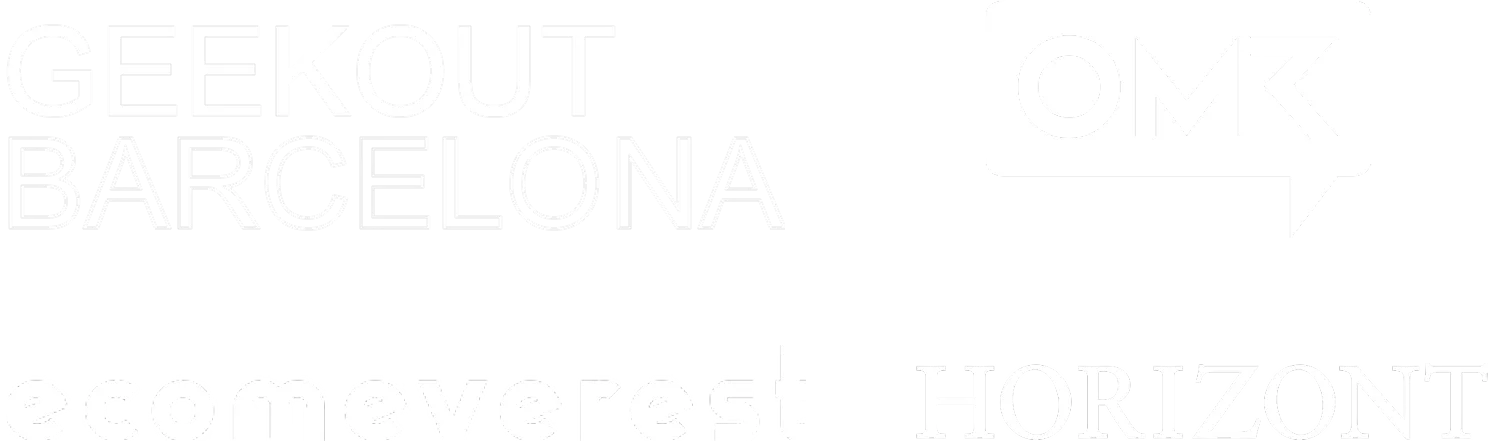 weiße Logos auf Gradient Hintergrund – bekannt aus