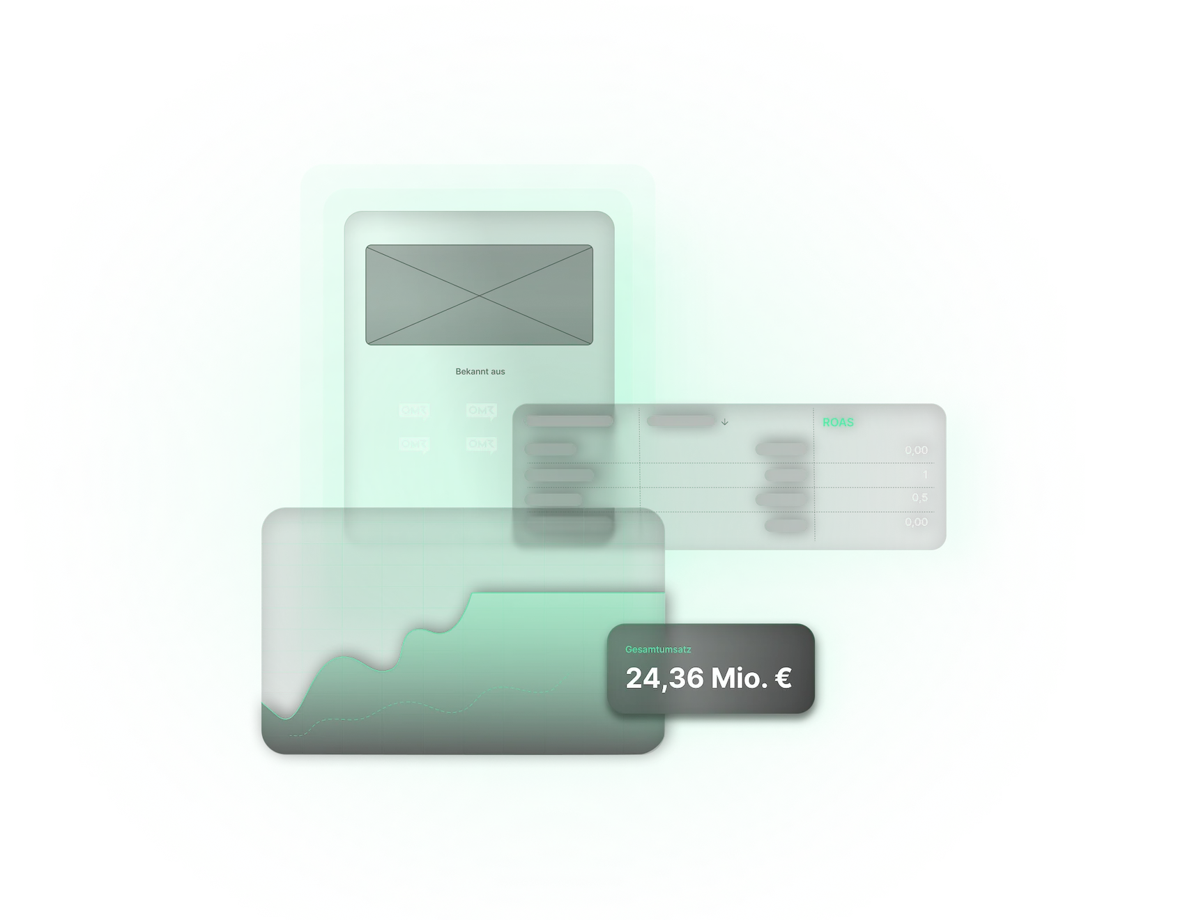A green circle with a calculator and a computer screen on it.