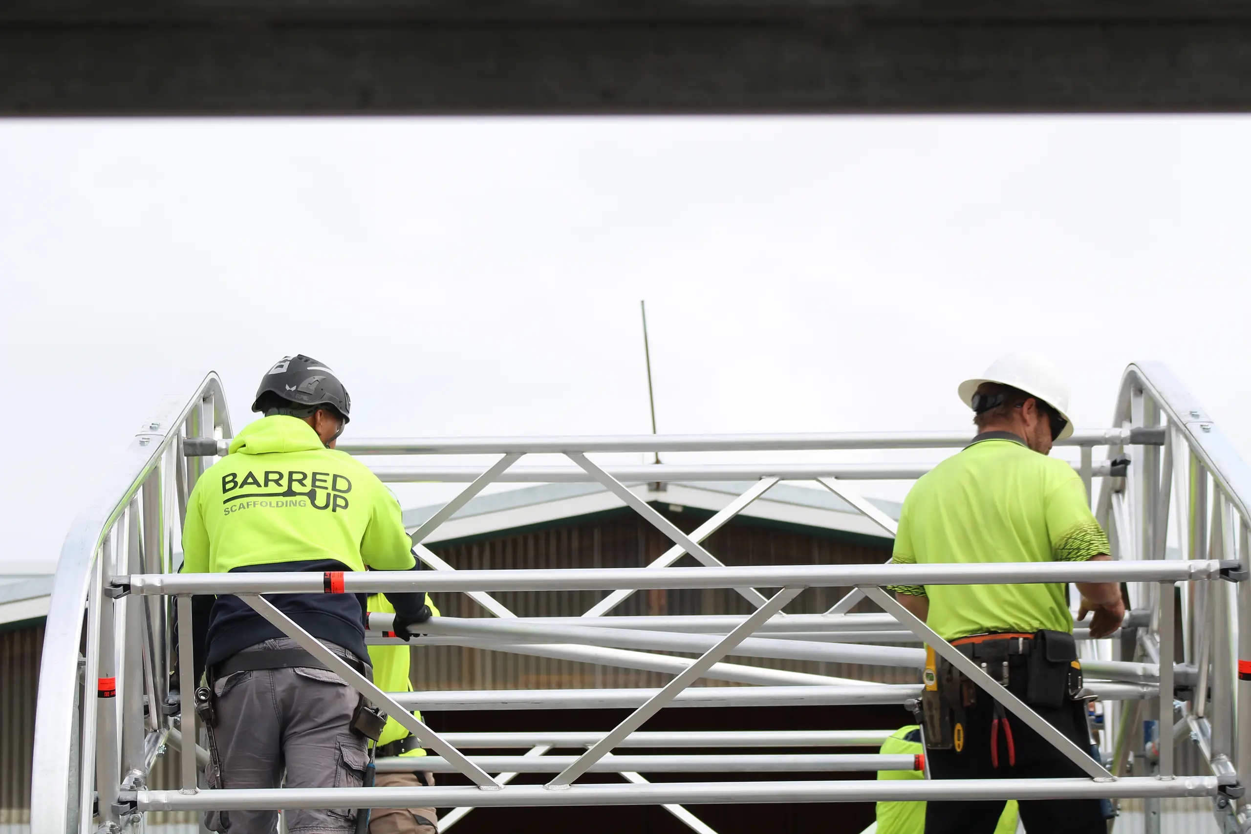 Barred Up Scaffolders setting up scaffolding onsite in Whanganui
