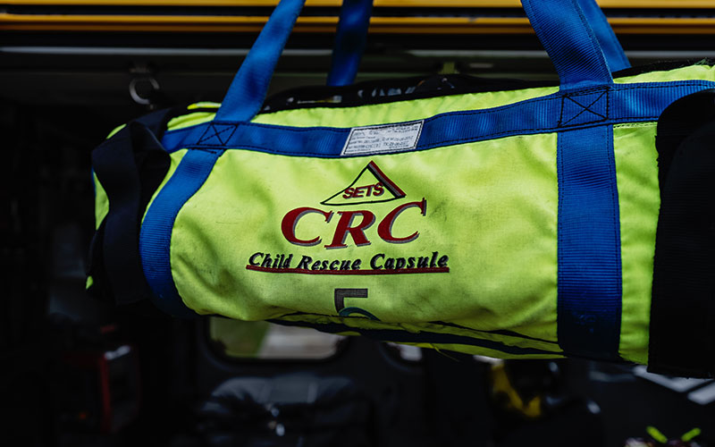 Close up of a Child Rescue Capsule