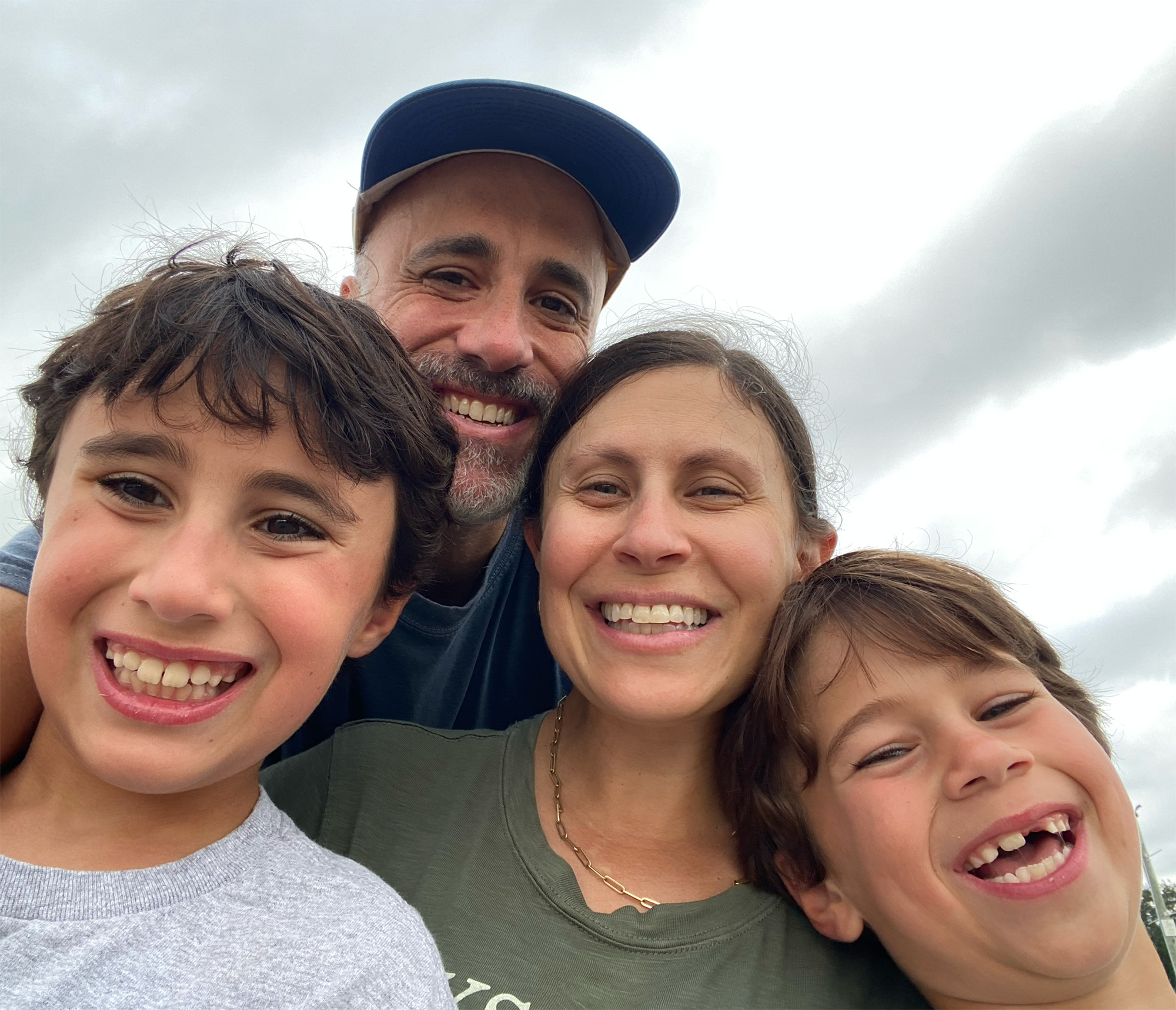 Drew and his sons, Benjamin and Jacob. 