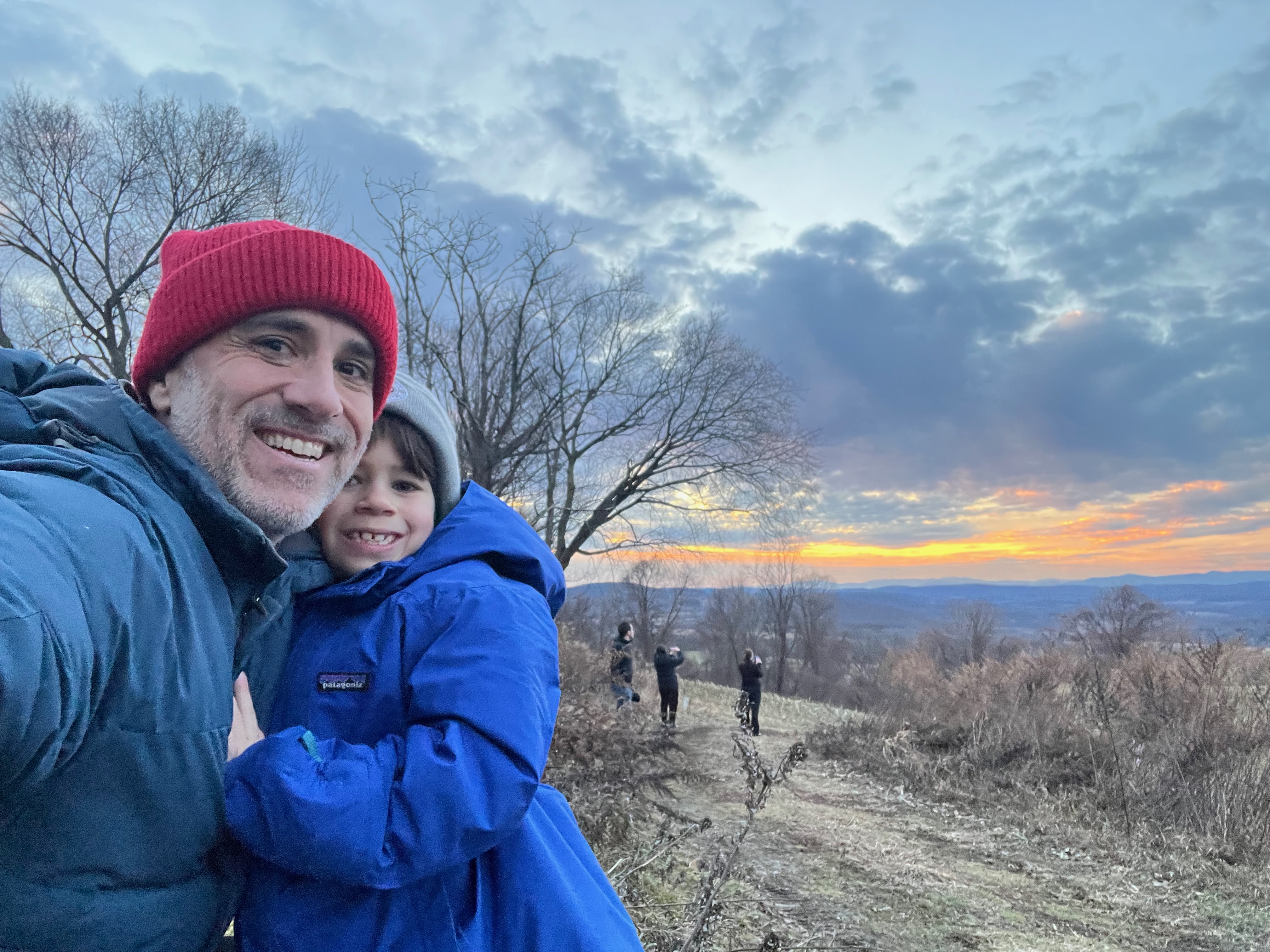 Enjoying a hike together.