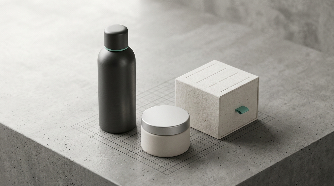 Luxury Packaging Rebrand Design Strategy - Minimalist Studio Setup
