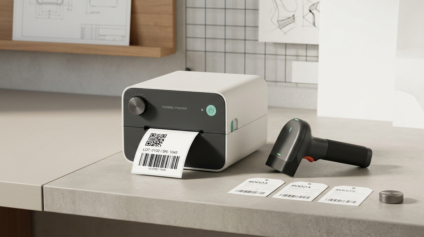 從線上跨入 OMO：實體門市 POS 掃描結帳與電商物流打包的「標籤與資料底層」落地指南 - Minimalist Braun Design Cover