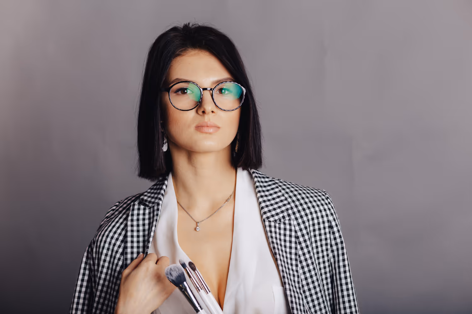 Woman Wearing Designer Glasses