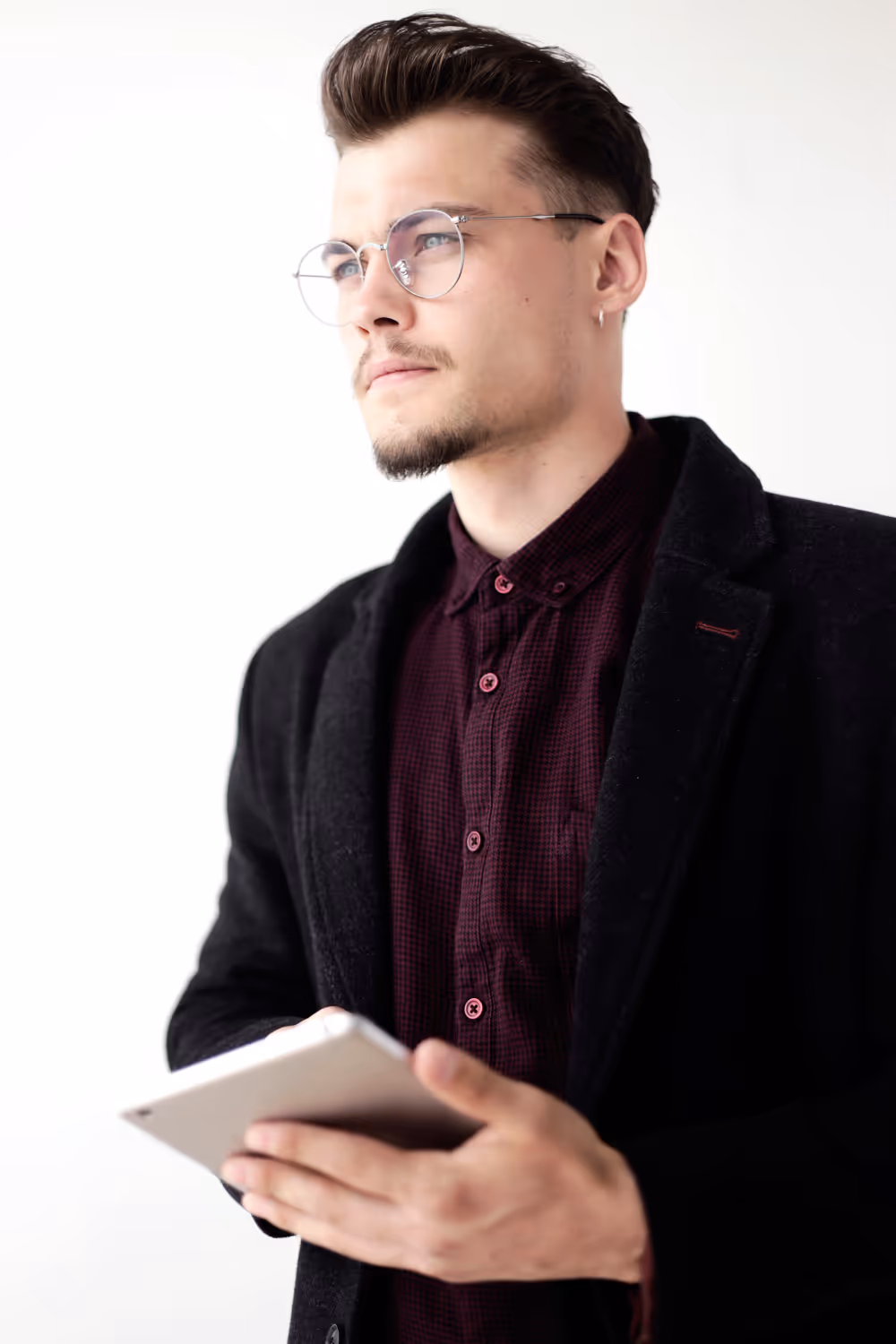 Man Wearing Designer Glasses