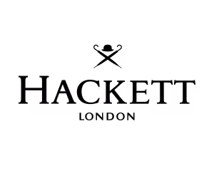 Hackett London logo with stylized figure and brand name
