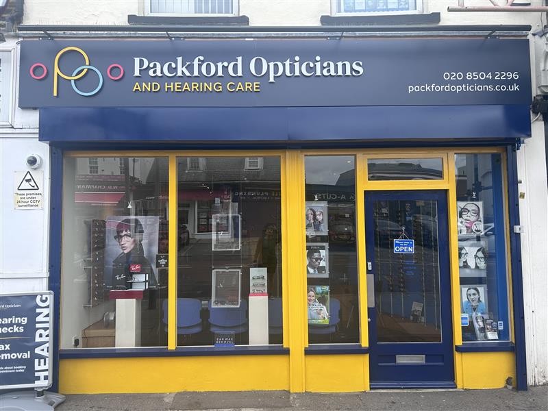Exterior of Packford Opticians store