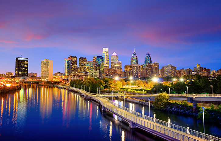 Philadelphia at night