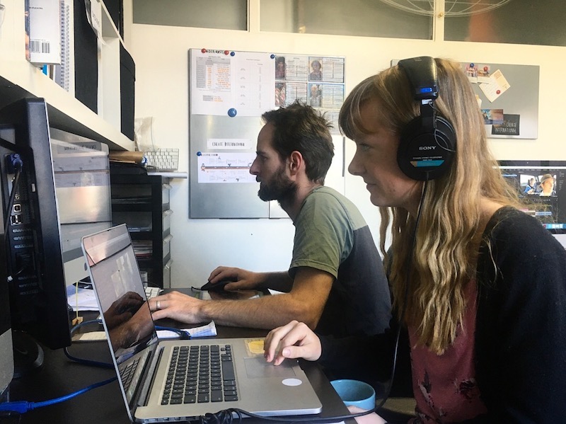 Cygnet Films editors working on post-production of a faith-based film in the YWAM Perth media studio