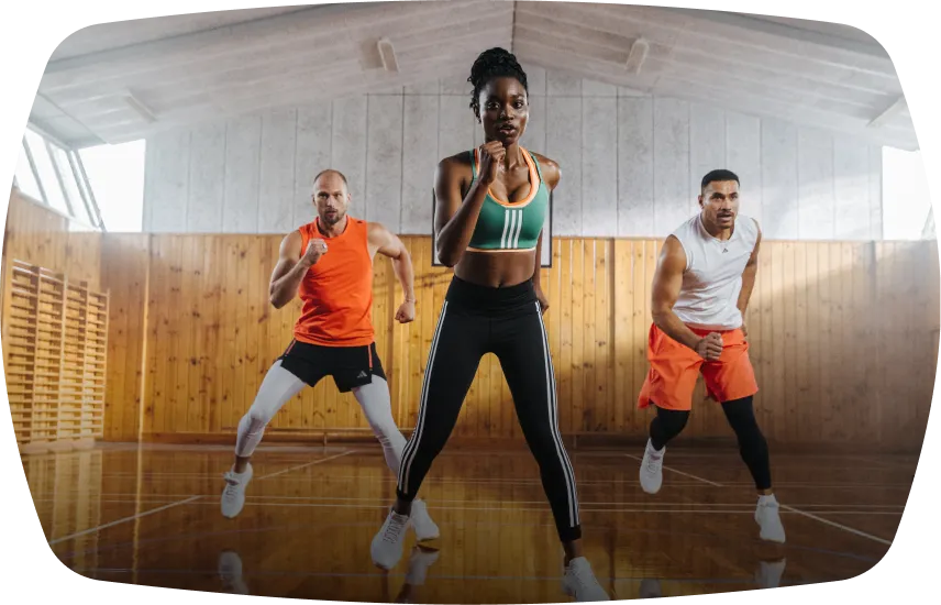 Groupe mixte de sportifs
