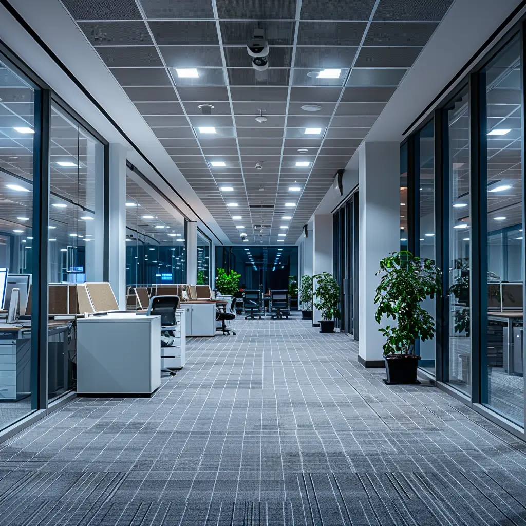 Commercial office carpet being cleaned out-of-hours in Thanet