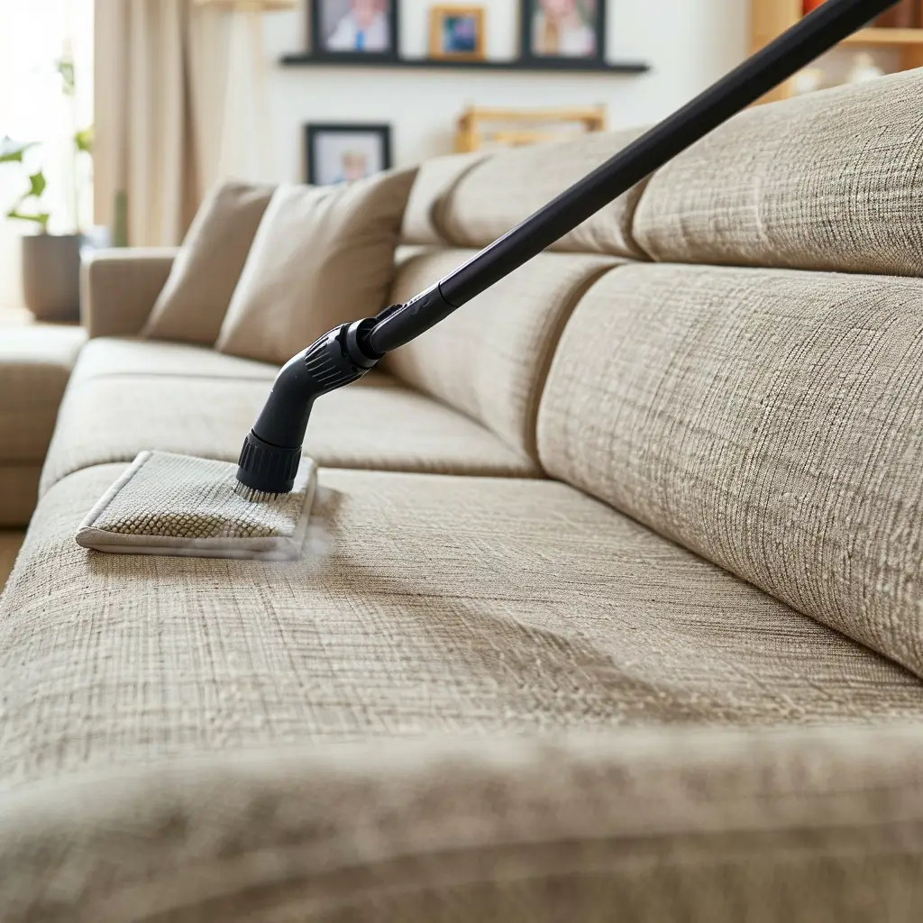 Fabric sofa being professionally cleaned in Broadstairs to remove stains and odours