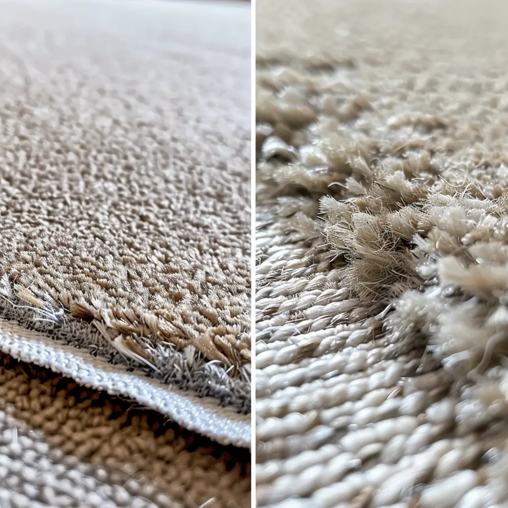 Close-up of an invisible carpet repair patch blending seamlessly with the surrounding carpet