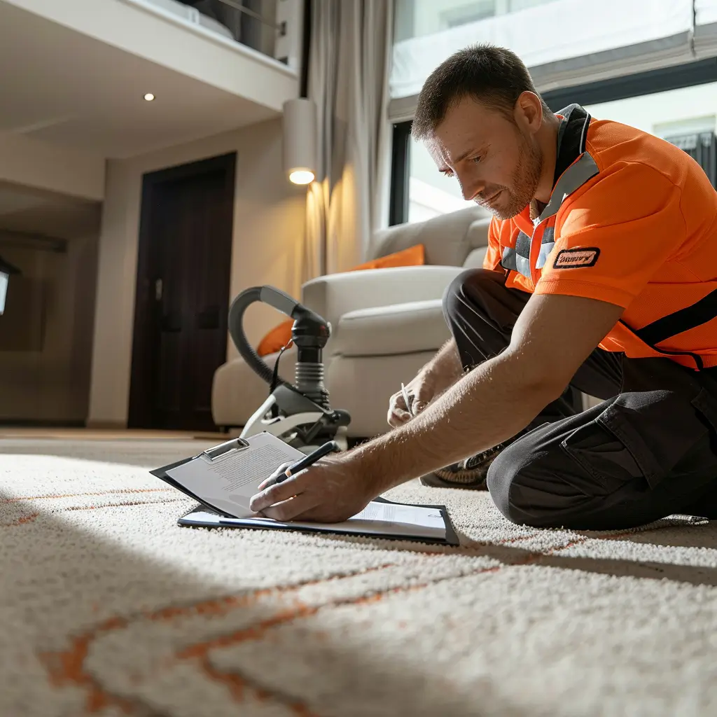 Freshly cleaned carpet in an empty rental property ready for new tenants