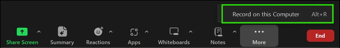 Screenshot: Alternatively, Press 'Alt + R' on Windows and 'Command(⌘)+Shift+R' on MacBook
