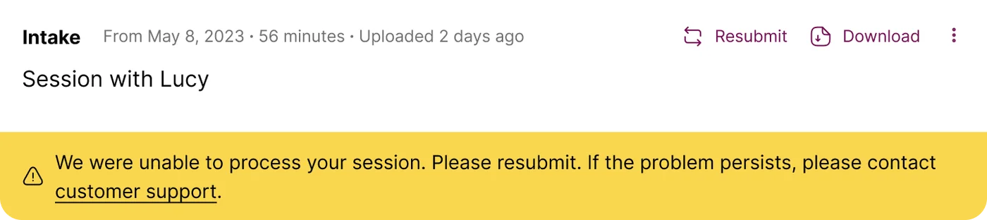 Screenshot: Undefined Error message in Mentalyc