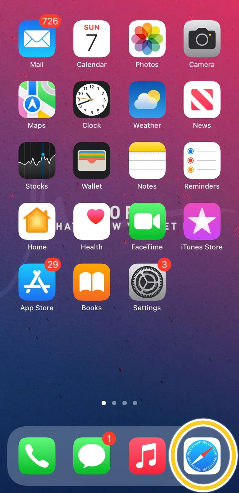 Screenshot: Step 1: Access your Safari web browser usually located at the bottom of your phone’s screen