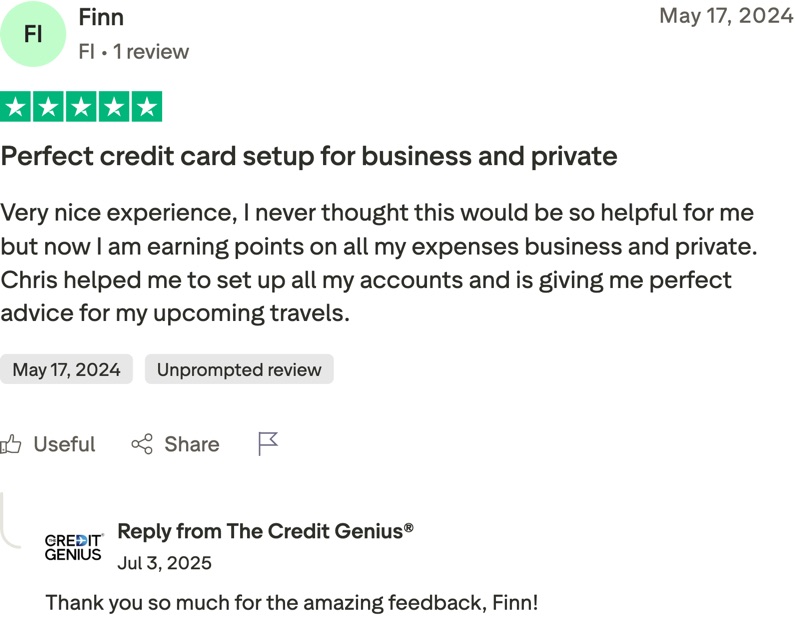 Finn: Perfect credit card setup for business and private