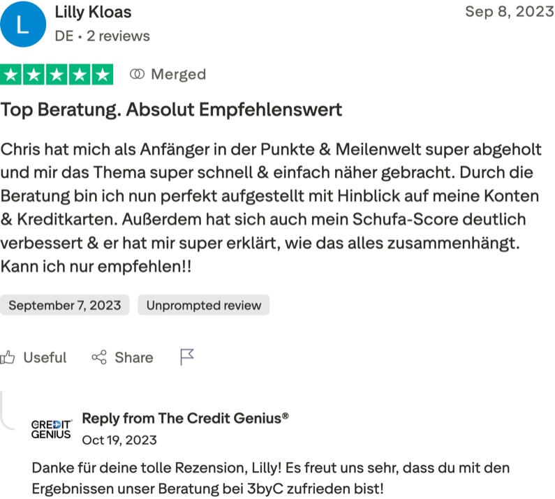 Lilly Kloas: Top Beratung. Absolut Empfehlenswert