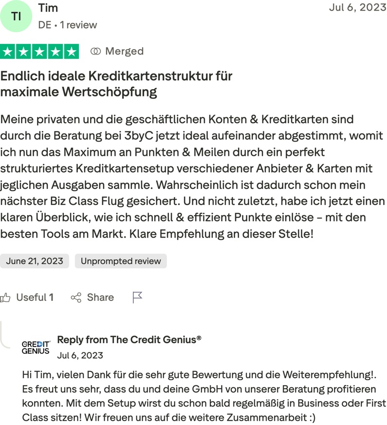 Tim: Endlich ideale Kreditkartenstruktur für maximale Wertschöpfung