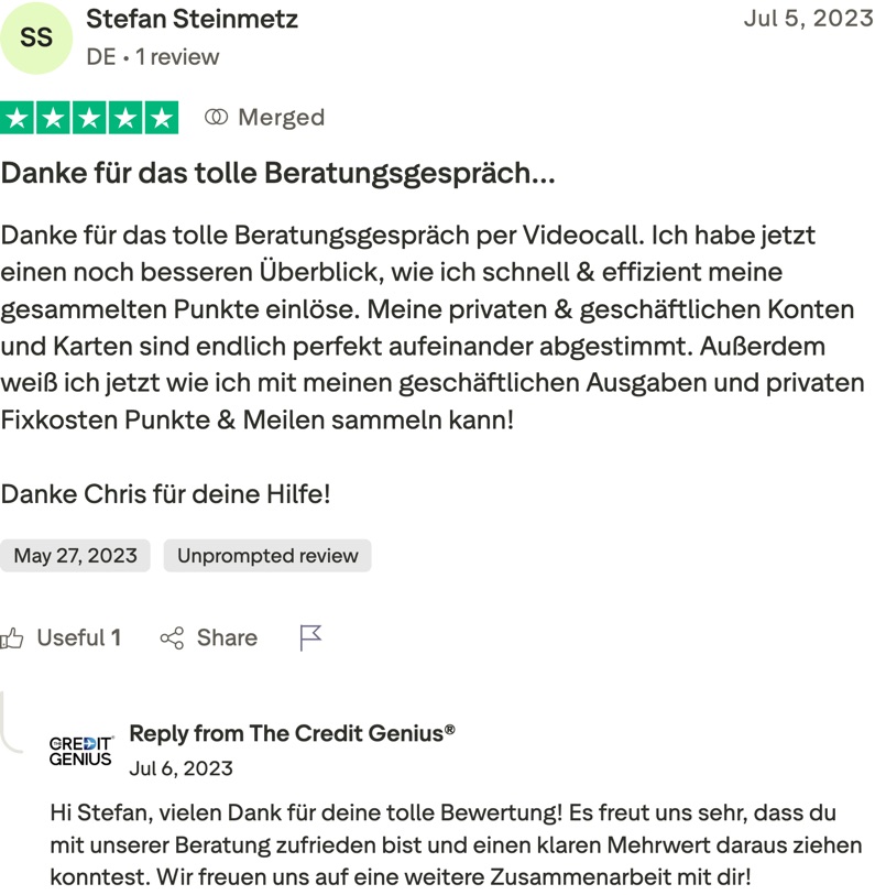 Stefan Steinmetz: Danke für das tolle Beratungsgespräch…