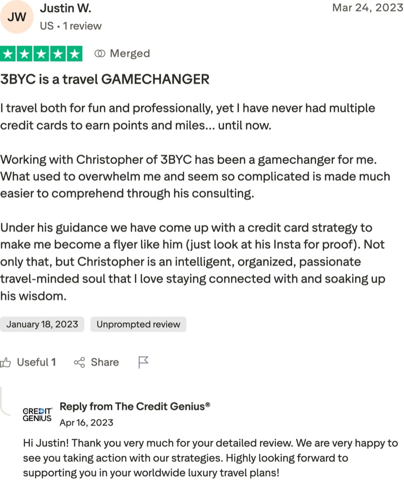 Justin W.: 3BYC is a travel GAMECHANGER