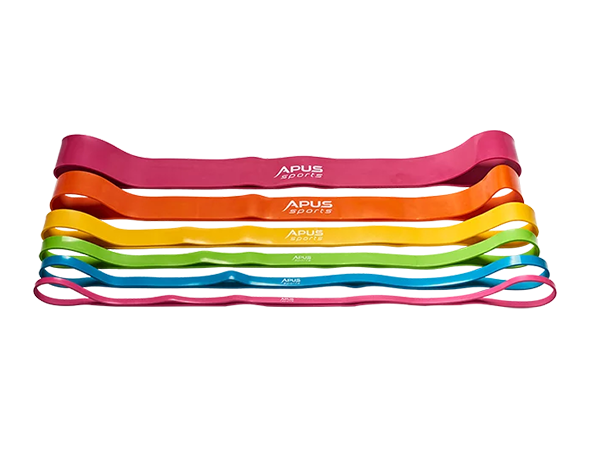Zestaw gum oporowych power band Apus Sports z oznaczeniami kolorów